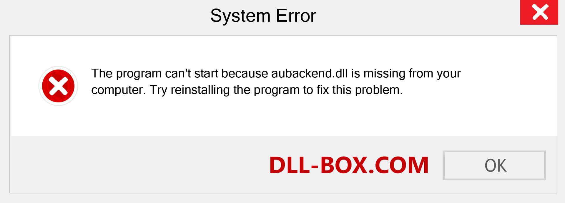  aubackend.dll file is missing?. Download for Windows 7, 8, 10 - Fix  aubackend dll Missing Error on Windows, photos, images